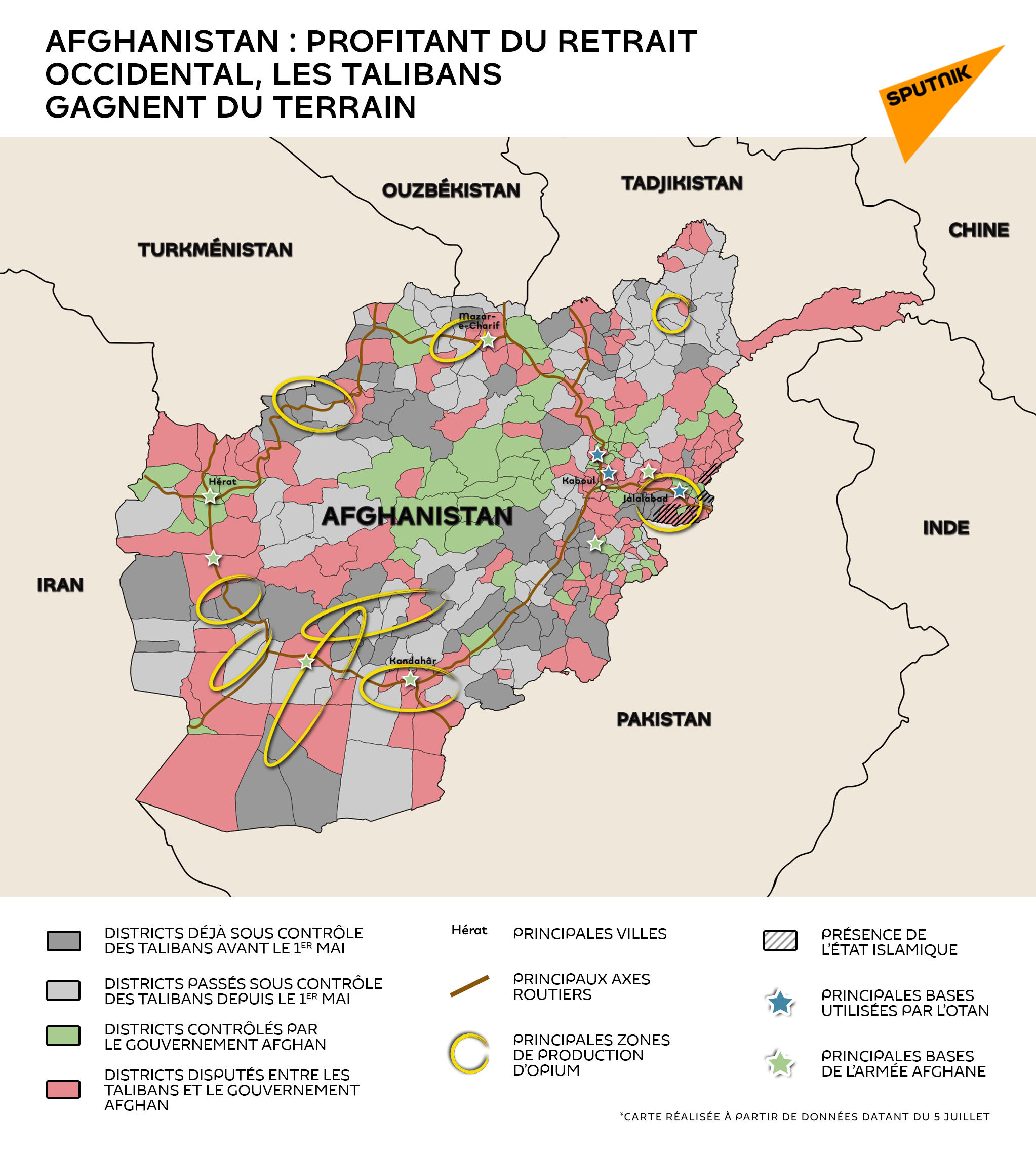 Afghanistan: profitant du retrait occidental, les talibans gagnent du terrain  - Sputnik Afrique, 1920, 06.07.2021