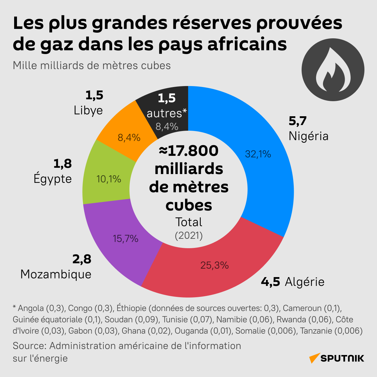 Les plus grandes réserves prouvées de gaz dans les pays africains - Sputnik Afrique