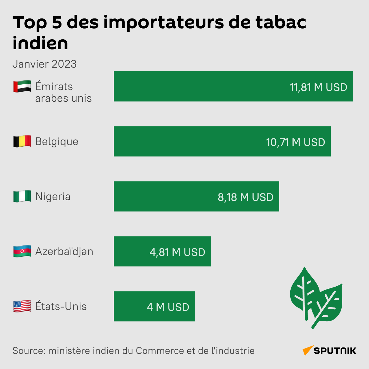 Un pays d’Afrique au top 5 des importateurs de tabac indien - Sputnik Afrique