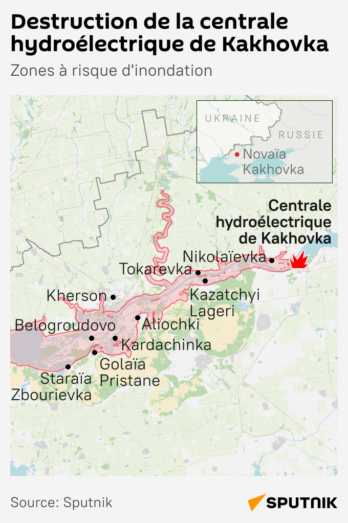 Destruction de la centrale hydraulique de Novaïa Kakhovka - Sputnik Afrique