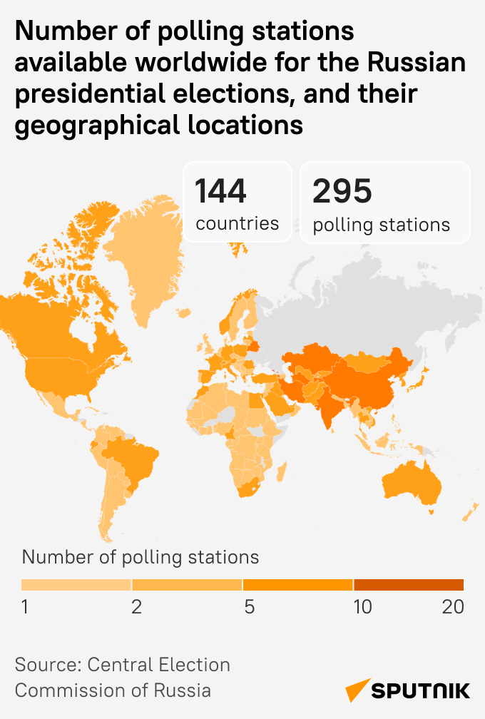 Number & Geographical Locations of Russia's Presidential Elections Polling Stations - Sputnik Africa