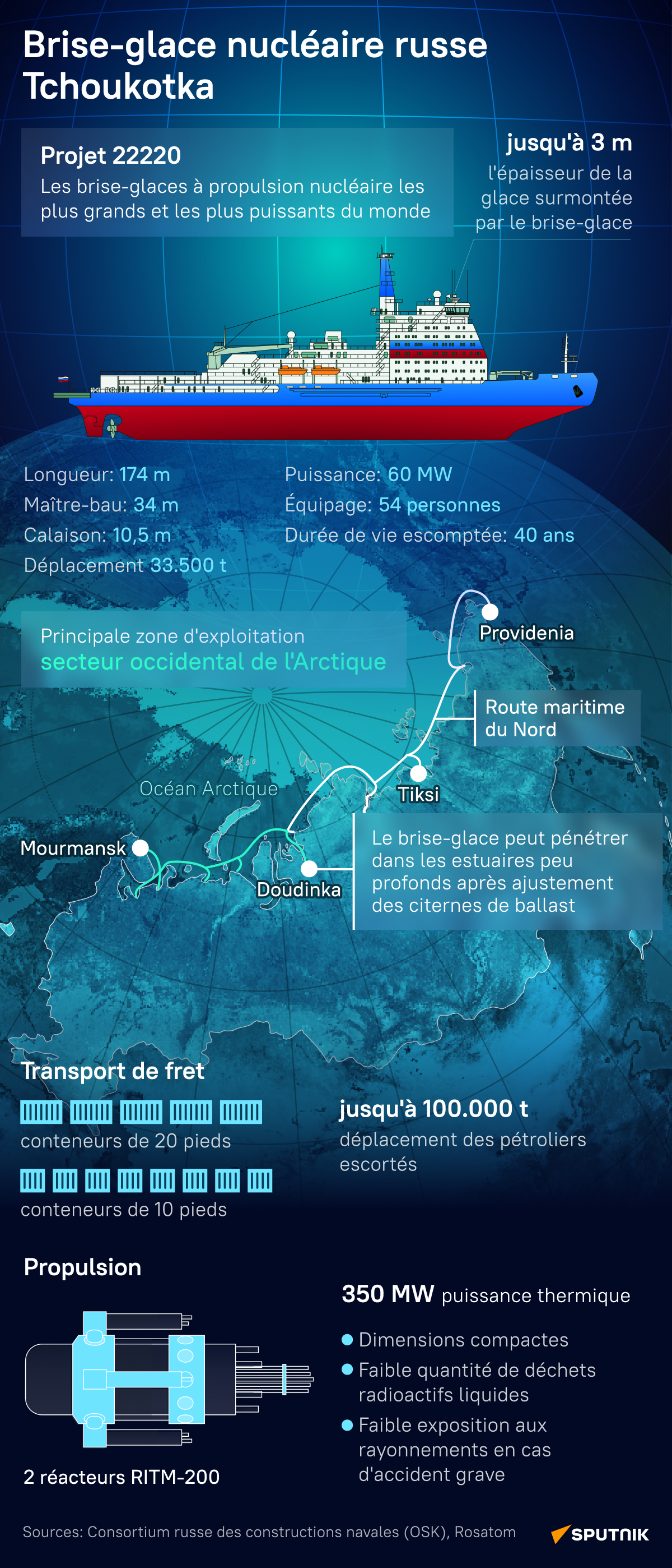 Brise-glace à propulsion nucléaire Tchoukotka - Sputnik Afrique