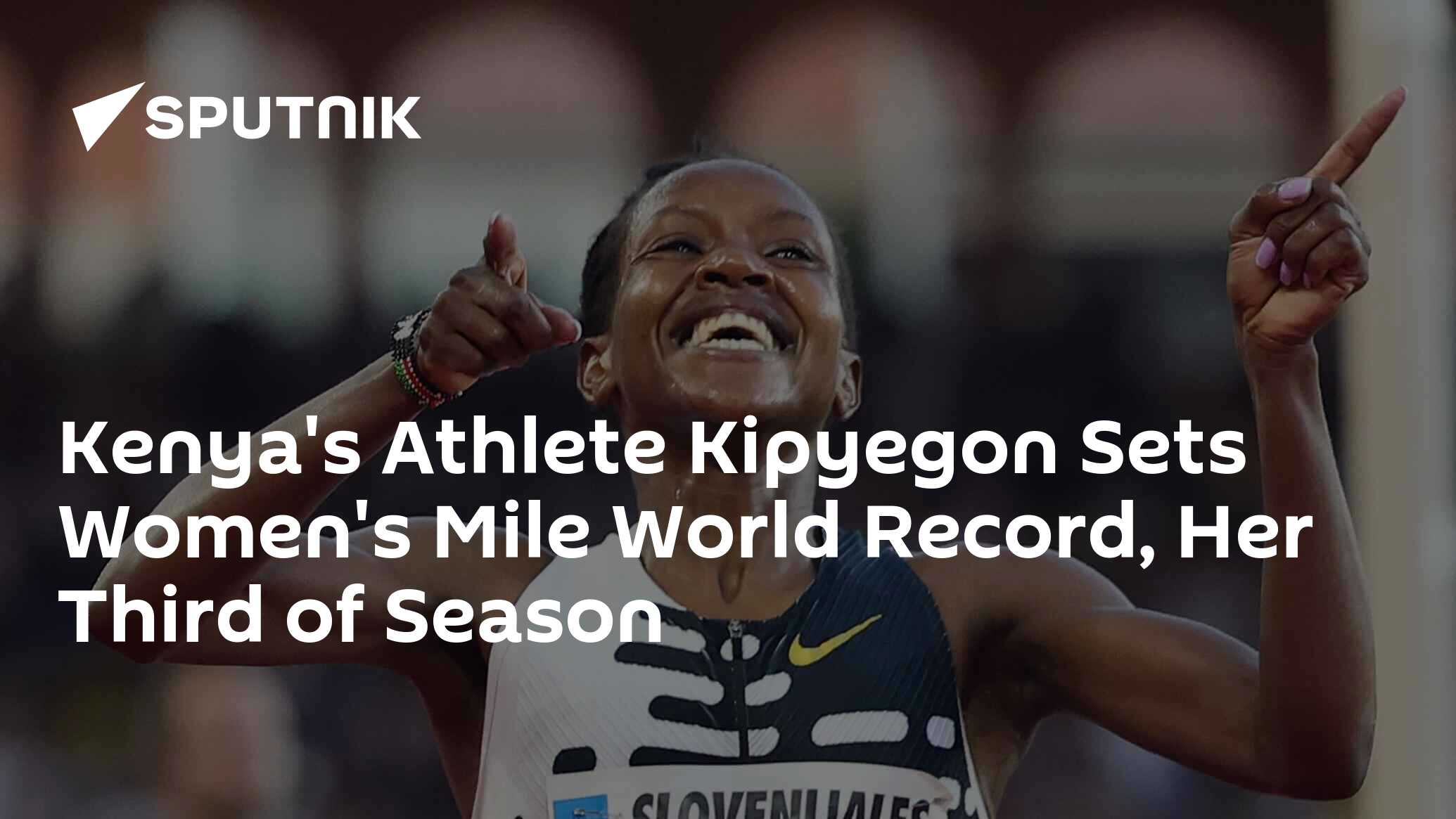 Kenyas Athlete Kipyegon Sets Womens Mile World Record Her Third Of