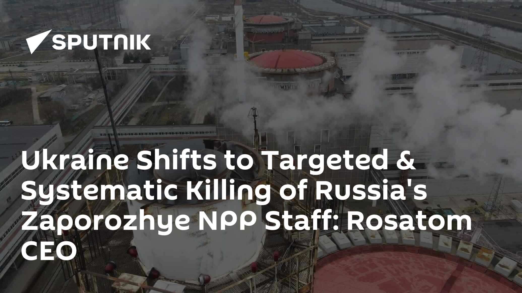 Ukraine Shifts to Targeted & Systematic Killing of Russia's Zaporozhye NPP Staff: Rosatom CEO