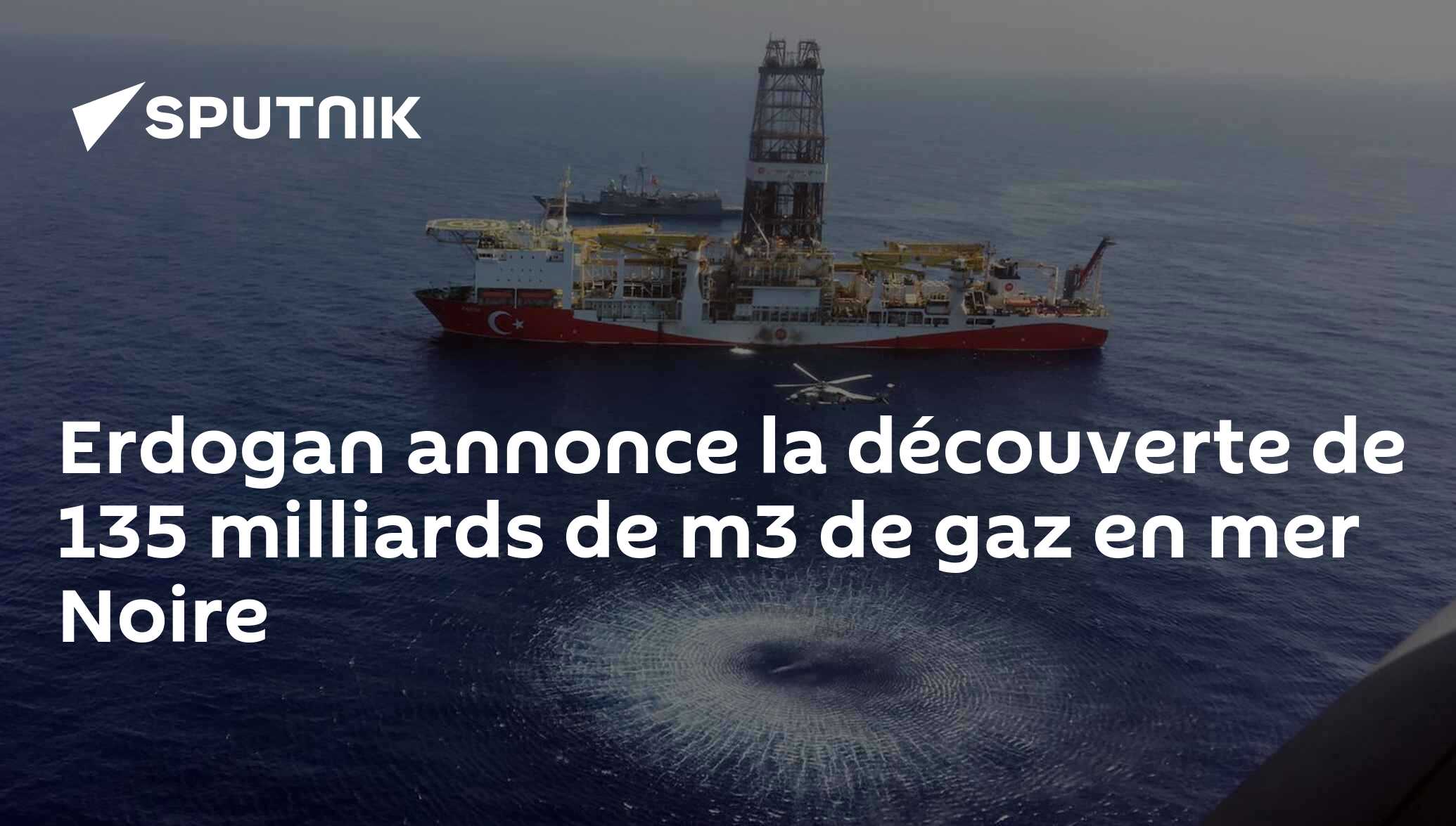 Erdogan annonce la découverte de 135 milliards de m3 de gaz en mer Noire
