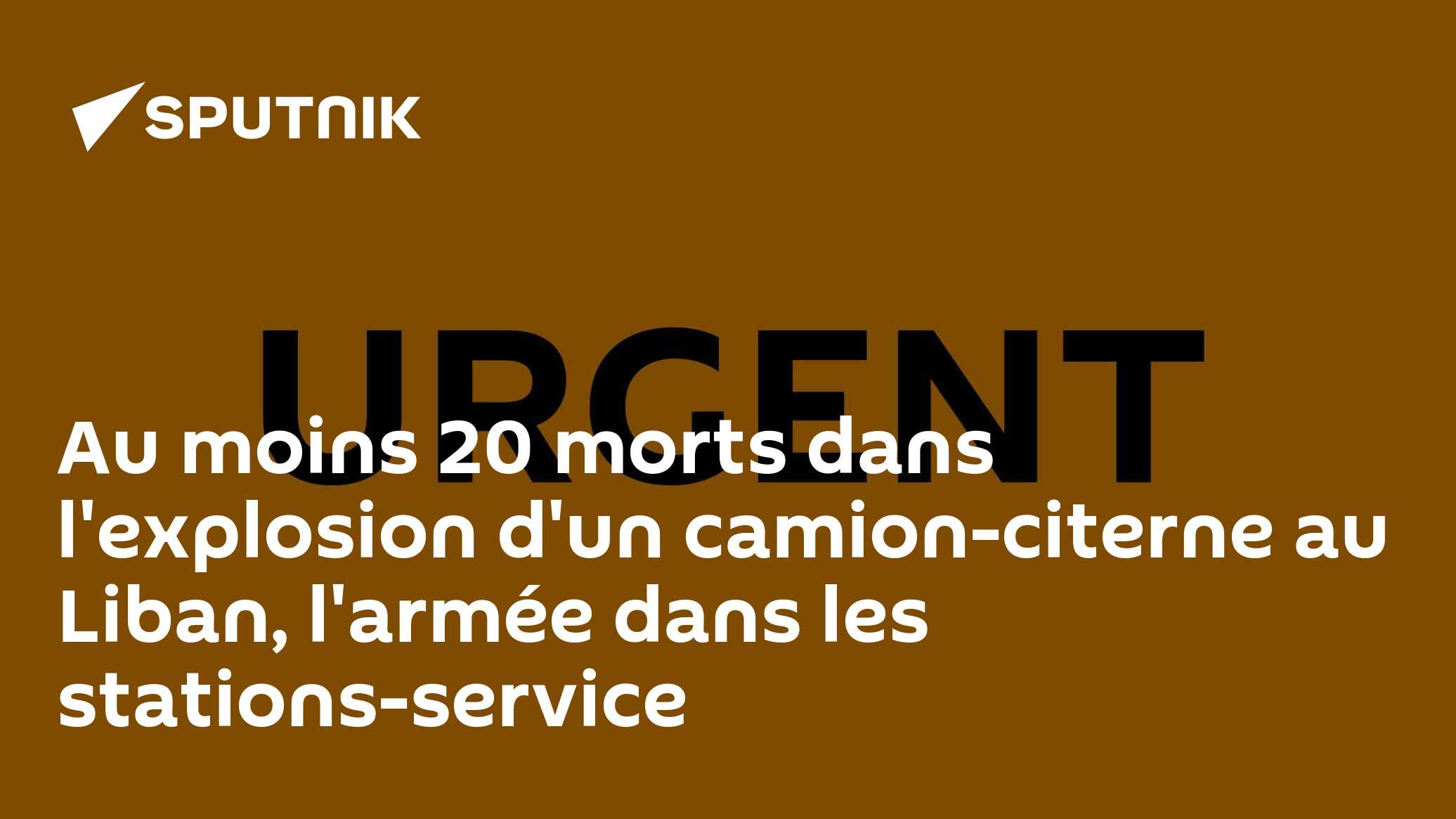 Au moins 20 morts dans l'explosion d'un camion-citerne au Liban, l'armée dans les stations-service