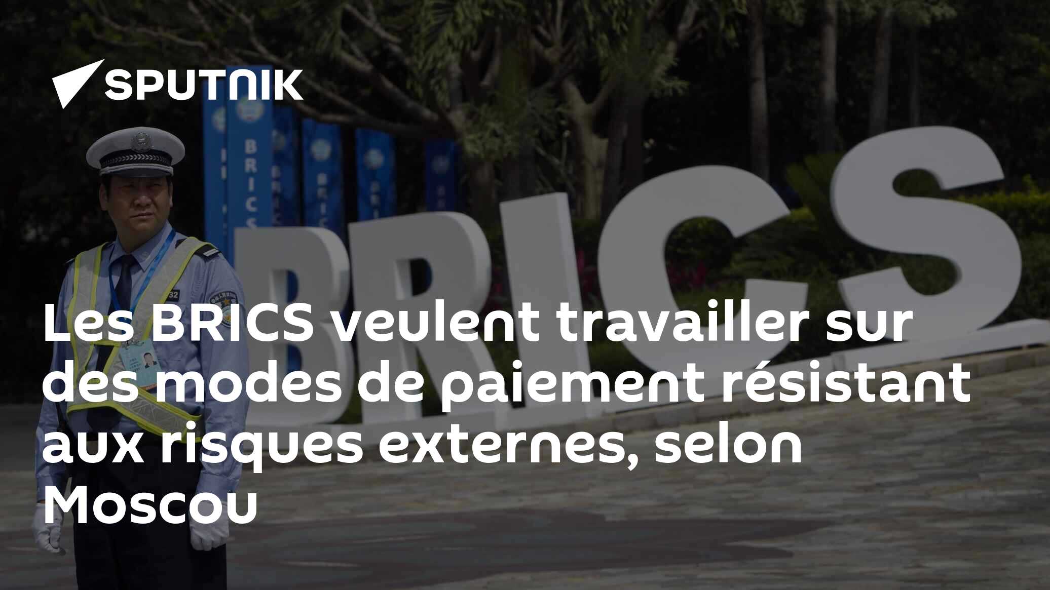 Les BRICS veulent travailler sur des modes de paiement résistant aux risques externes, selon Moscou