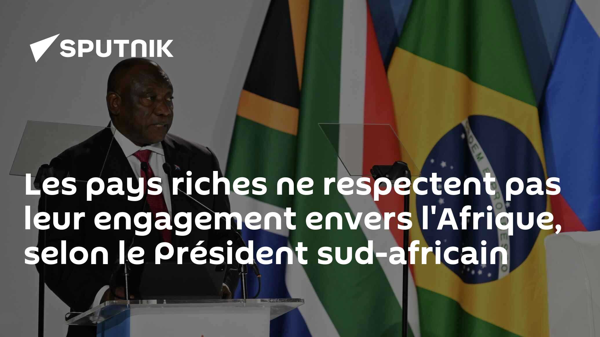 Les pays riches ne respectent pas leur engagement envers l'Afrique, selon le Président sud-africain
