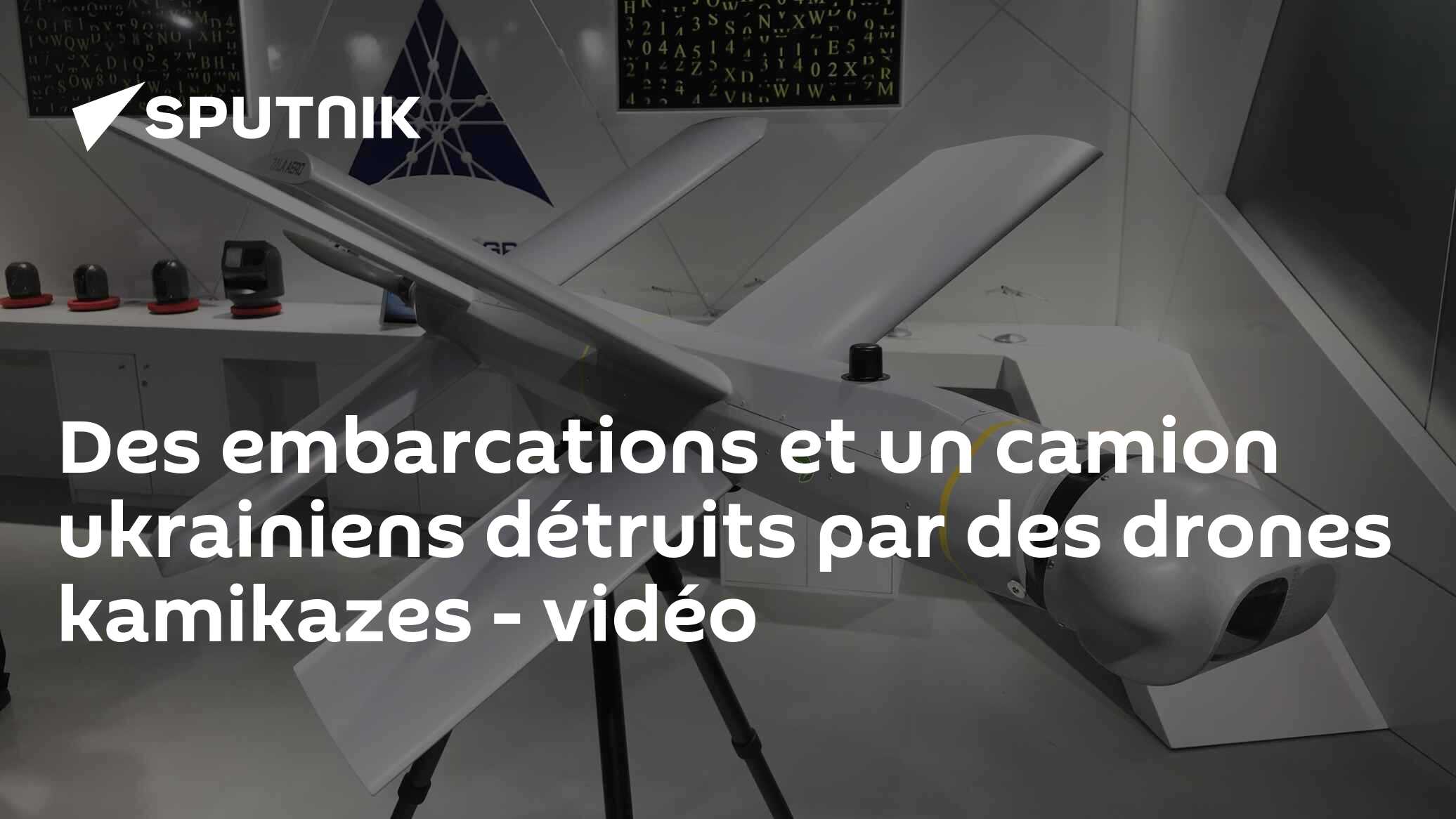 Des embarcations et un camion ukrainiens détruits par des drones kamikazes - vidéo