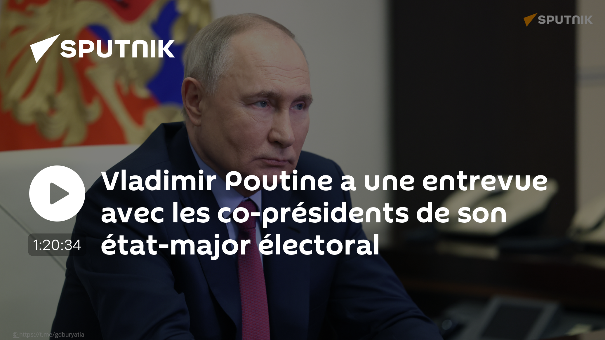 Vladimir Poutine a une entrevue avec les co-présidents de son état-major électoral