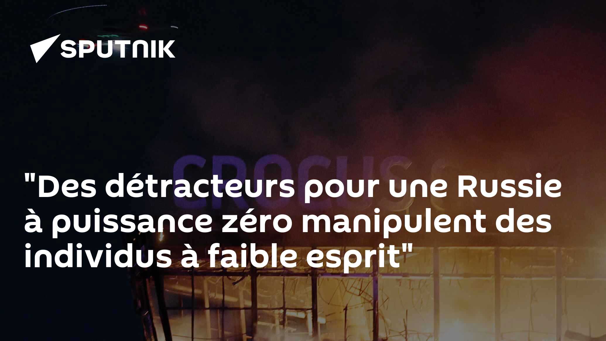 "Des détracteurs pour une Russie à puissance zéro manipulent des individus à faible esprit"