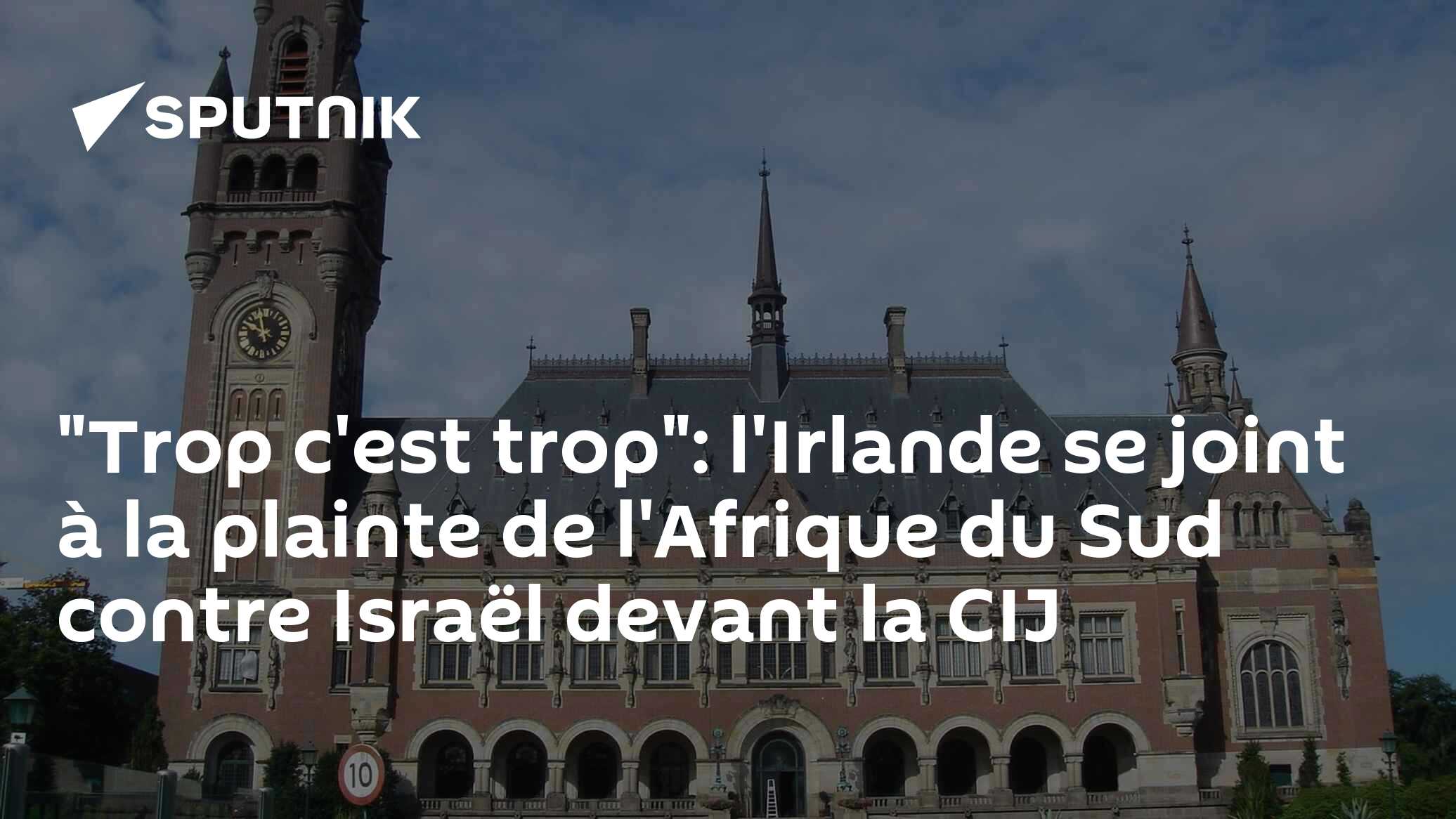 "Trop c'est trop": l'Irlande se joint à la plainte de l'Afrique du Sud contre Israël devant la CIJ
