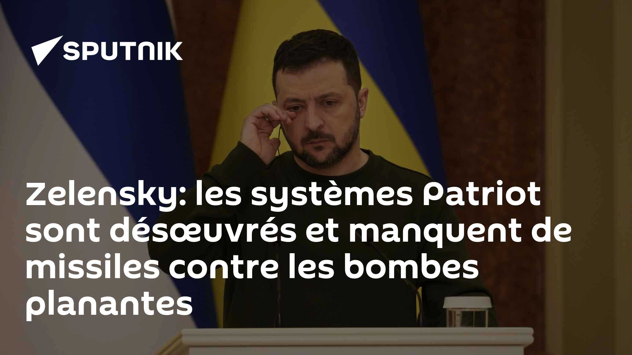 Zelensky: les systèmes Patriot sont désœuvrés et manquent de missiles contre les bombes planantes