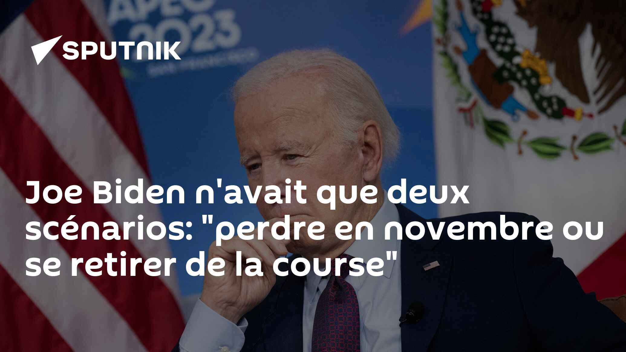 Joe Biden n'avait que deux scénarios: "perdre en novembre ou se retirer de la course"