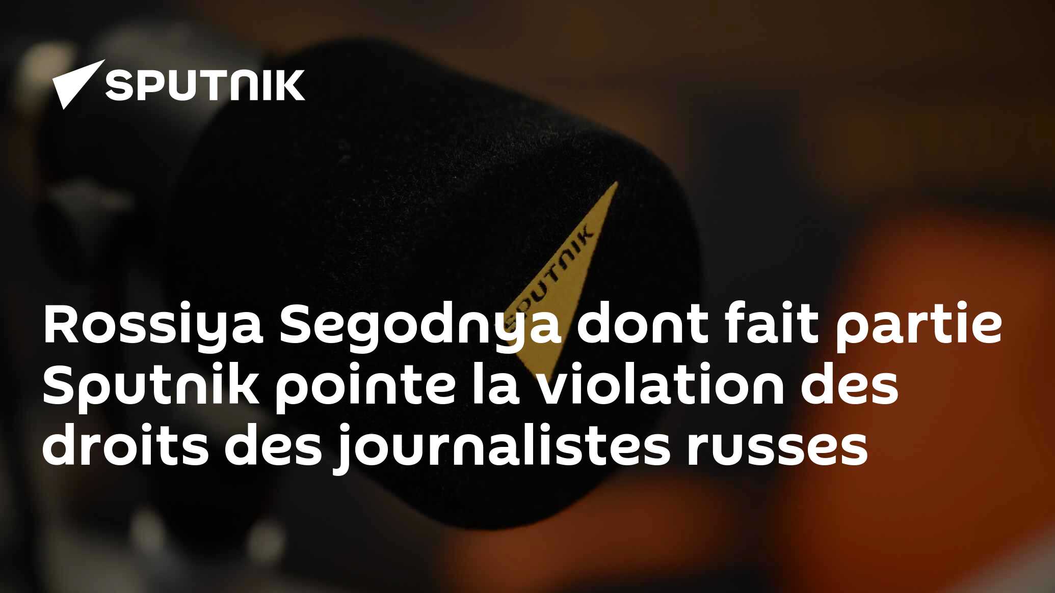 Rossiya Segodnya dont fait partie Sputnik pointe la violation des droits des journalistes russes