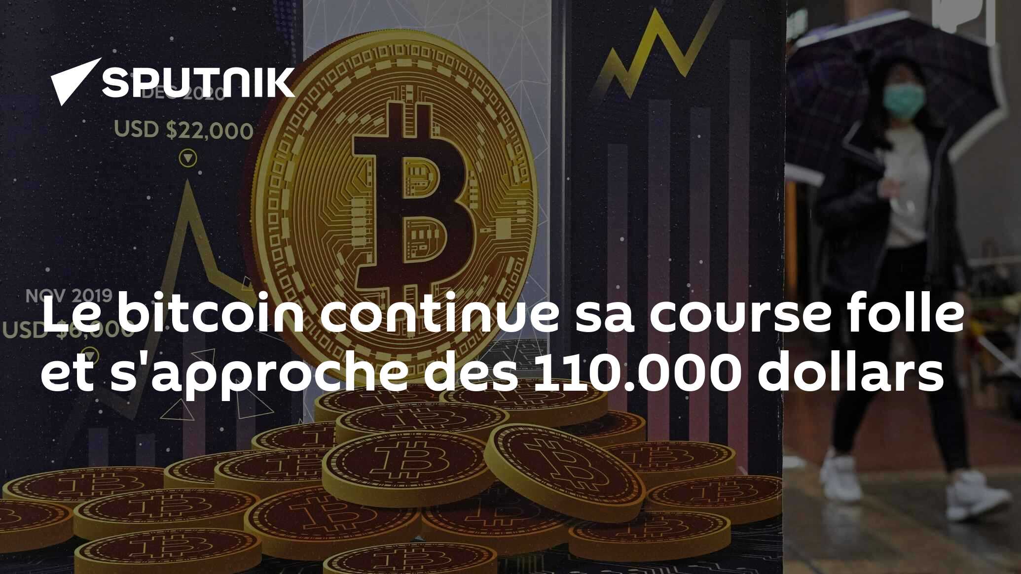 Le bitcoin continue sa course folle et s'approche des 110.000 dollars