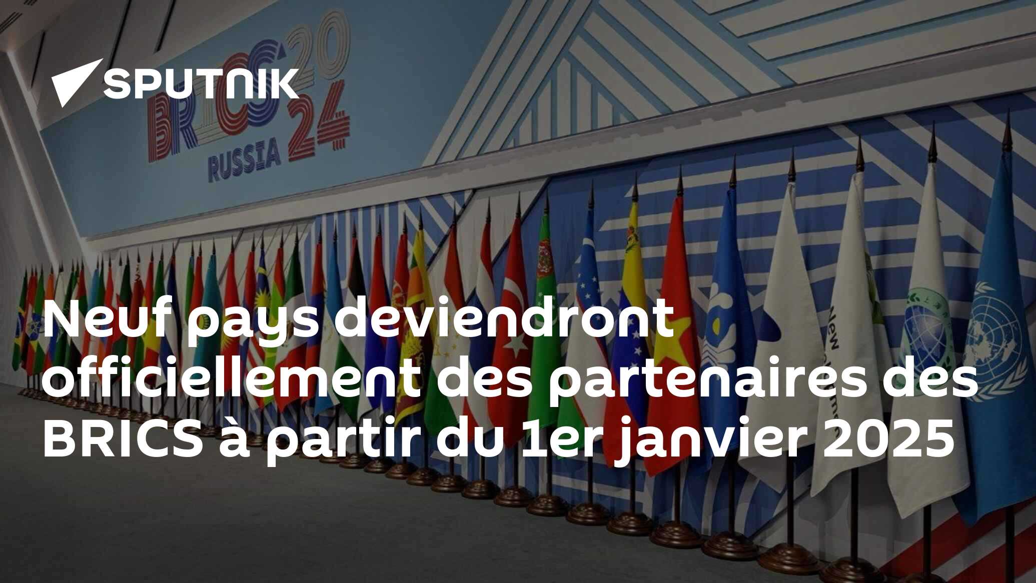 Neuf pays deviendront officiellement des partenaires des BRICS à partir du 1er janvier 2025