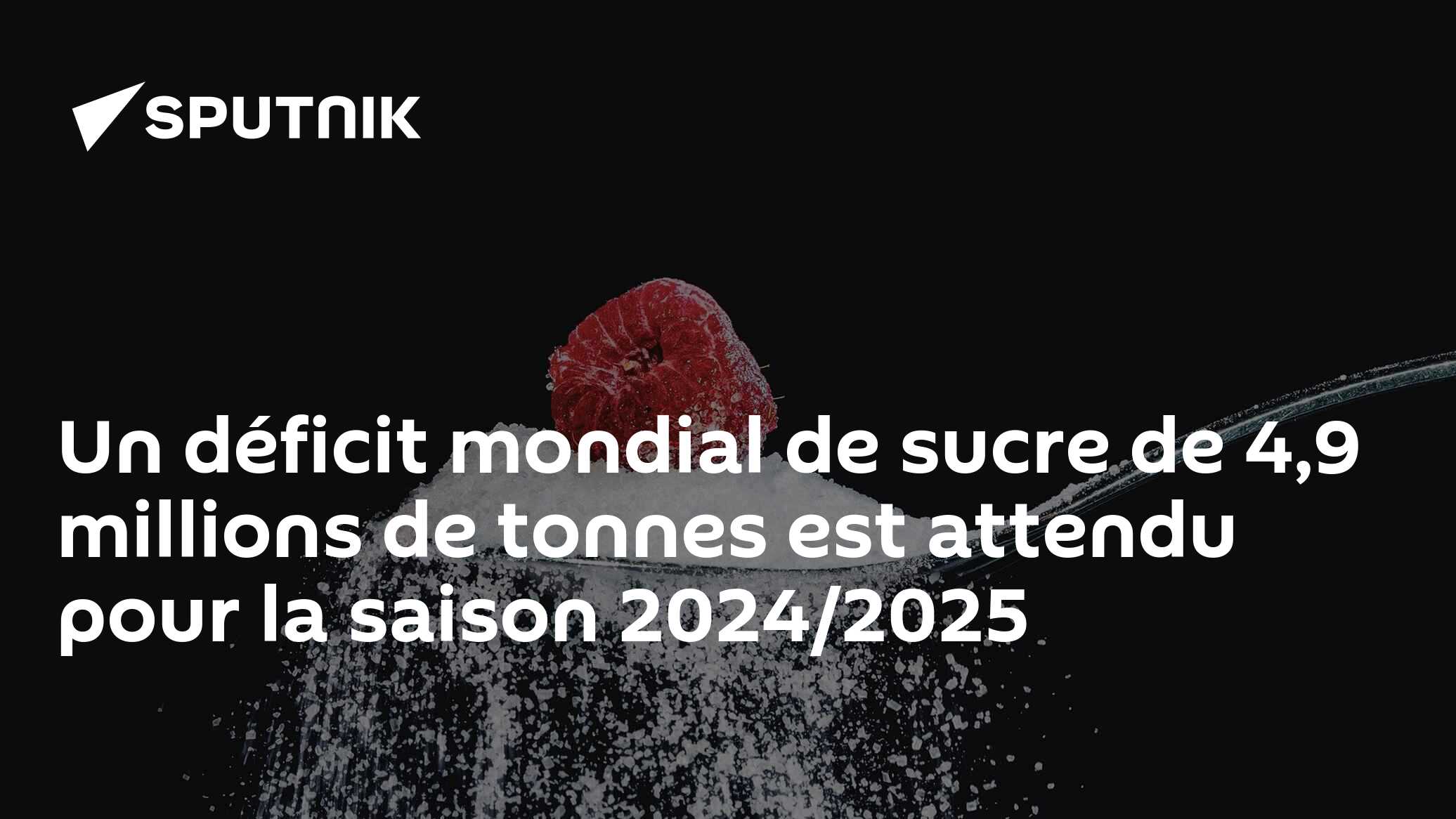 Un déficit mondial de sucre de 4,9 millions de tonnes est attendu pour la saison 2024/2025