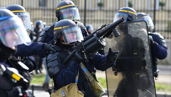 Policiers lors de la manifestation des gilets jaunes à Paris - Sputnik Afrique