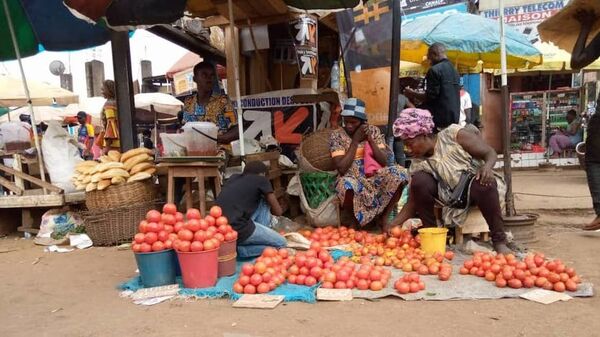 Marthe Nsa’a, revendeuse de tomates au marché Mokolo. - Sputnik Afrique