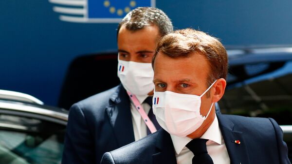 Emmanuel Macron à Bruxelles pour le Conseil européen, 20 juillet 2020 - Sputnik Afrique