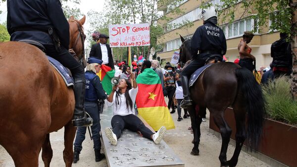 Des activistes de la BAS (Brigade anti-sardinards) manifestent à Bruxelles. - Sputnik Afrique