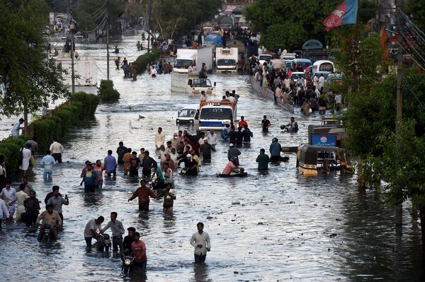 Rues de Karachi inondées. - Sputnik Afrique