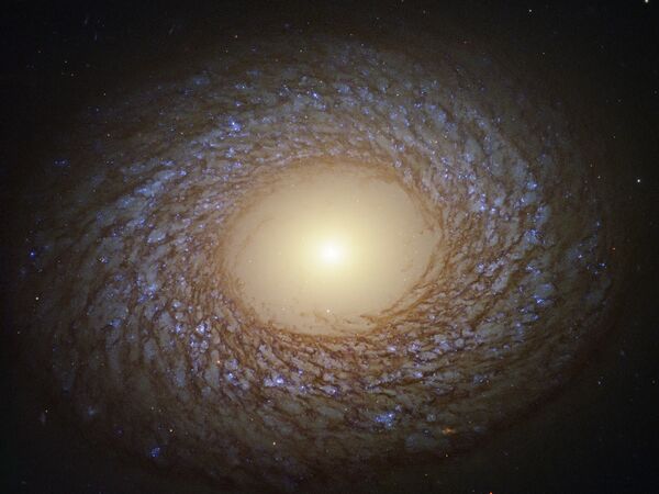 Le télescope Hubble a pris en photo la galaxie floconneuse NGC 2775 dans la constellation du Cancer. Elle doit son nom à ses manches spirales plumeuses. - Sputnik Afrique