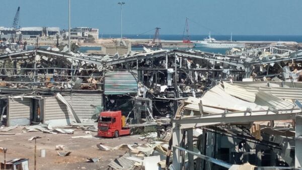 Le port maritime de Beyrouth au lendemain de l'explosion de nitrate d'ammonium du 4 août 2020  - Sputnik Afrique