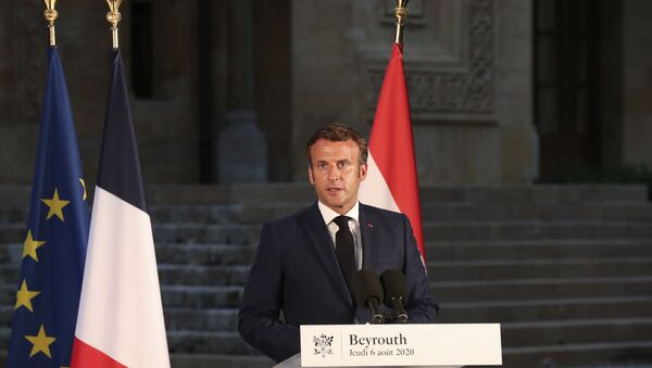 Emmanuel Macron à Beyrouth, le 6 août 2020 - Sputnik Afrique
