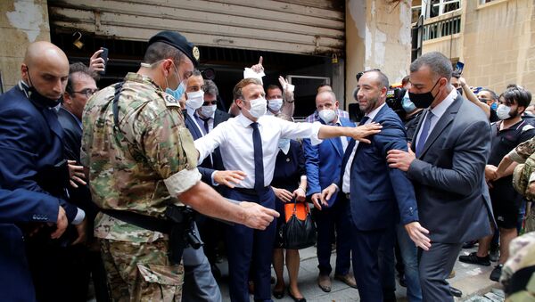 Emmanuel Macron en visite à Beyrouth, 6 août 2020 - Sputnik Afrique