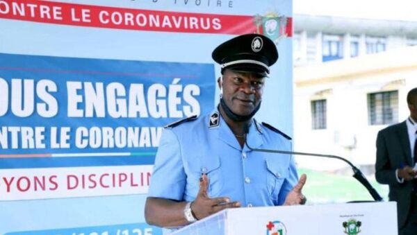 Le porte-parole de la police nationale ivoirienne, le commissaire Bleu Charlemagne.  - Sputnik Afrique