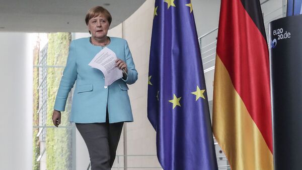 Angela Merkel à l’issue du sommet européen le 19 août  - Sputnik Afrique