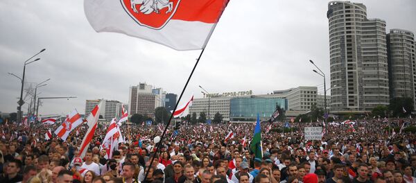 Une manifestation contre les résultats de la présidentielle biélorusse à Minsk, 23 août 2020 - Sputnik Afrique