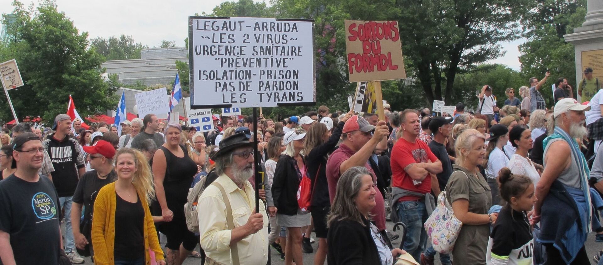 La protestation contre la prolongation des mesures sanitaires se poursuit au Québec - Sputnik Afrique, 1920, 22.06.2021