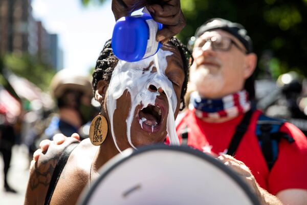 Manifestation contre la discrimination raciale à Portland, Oregon. - Sputnik Afrique