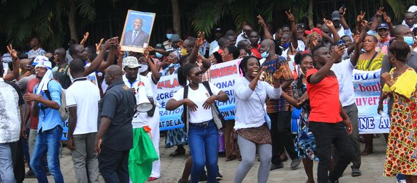 Mobilisation en faveur de la candidature de Laurent Gbagbo pour l'élection présidentielle ivoirienne - Sputnik Afrique