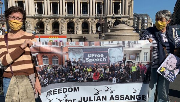 Une manifestation en soutien à Julian Assange à Paris, le 7 septembre 2020 - Sputnik Afrique