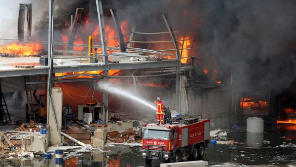 l'incendie au port de Beyrouth le 10 septembre 2020 - Sputnik Afrique