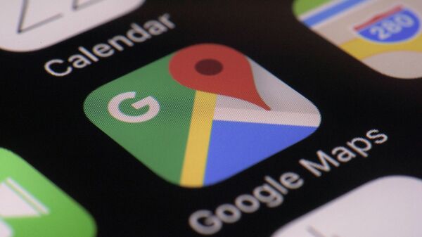 Logo von Google Maps App auf dem Bildschirm eines Smartphones - Sputnik Afrique