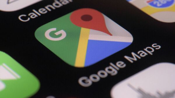 Logo von Google Maps App auf dem Bildschirm eines Smartphones - Sputnik Afrique