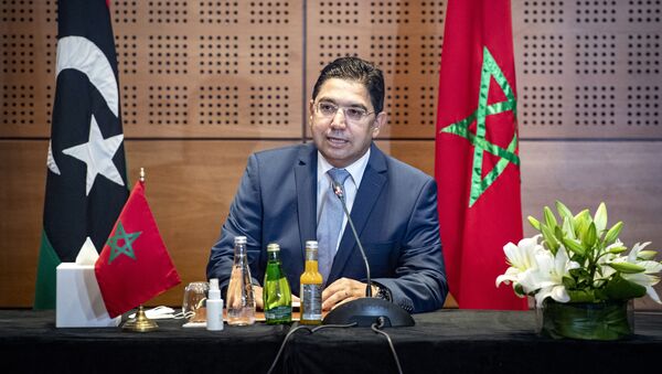 Nasser Bourita, ministre des Affaires étrangères marocain, lors de la première réunion à Bouznika sur la crise interlibyenne, le 6/09/2020. - Sputnik Afrique