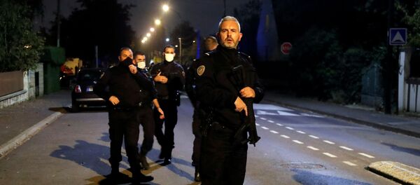 La police sur les lieux de l'attaque à Conflans-Saint-Honorine, le 16 octobre 2020 - Sputnik Afrique