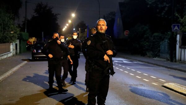 La police sur les lieux de l'attaque à Conflans-Saint-Honorine, le 16 octobre 2020 - Sputnik Afrique