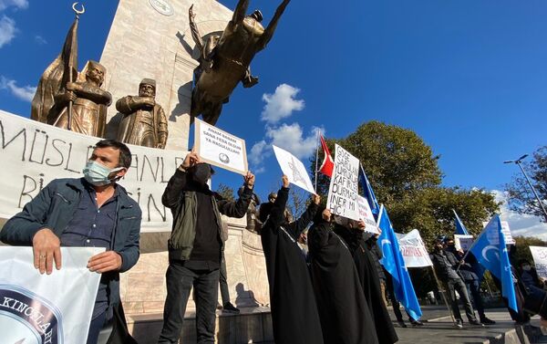 Une manifestation anti-Macron à Istanbul, le 1er novembre - Sputnik Afrique