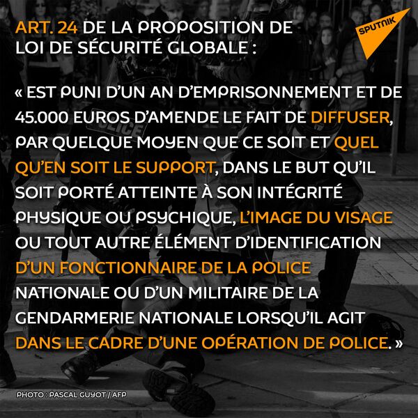 Loi de sécurité globale: derrière la polémique sur la diffusion d’images de policiers, la lâcheté de l’État? Loi de sécurité globale: derrière la polémique sur la diffusion d’images de policiers, la lâcheté de l’État? - Sputnik Afrique