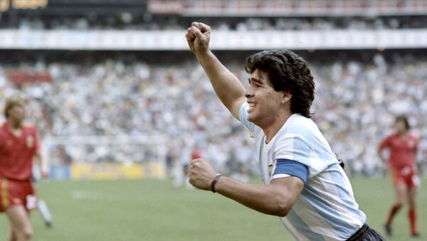 Diego Maradona pendant la Coupe du monde 1986 - Sputnik Afrique