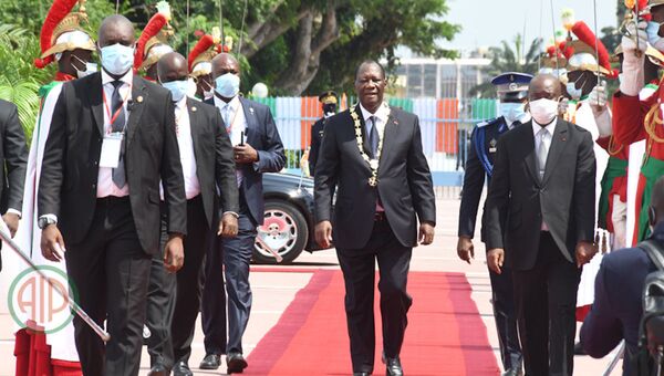 Cérémonie d'investiture du Président ivoirien Alassane Ouattara au palais présidentiel. - Sputnik Afrique