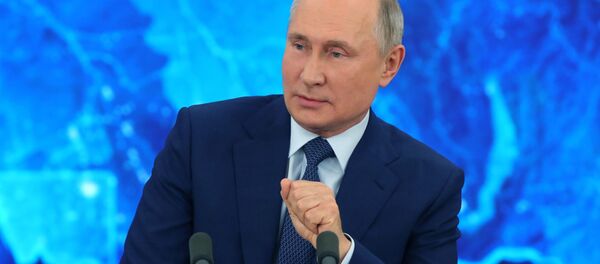 Vladimir Poutine tient sa conférence de presse annuelle, le 17 décembre 2020 Vladimir Poutine tient sa conférence de presse annuelle, le 17 décembre 2020 - Sputnik Afrique