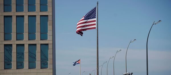 Drapeaux américain et cubain, La Havane Drapeaux américain et cubain, La Havane - Sputnik Afrique